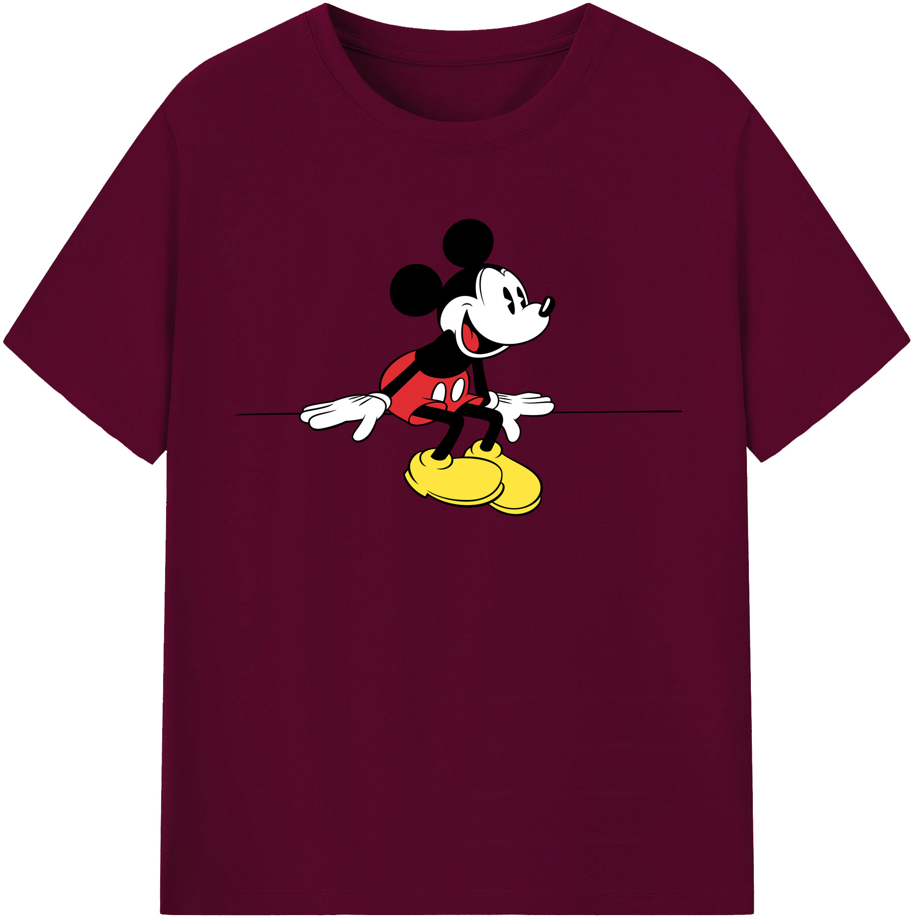 （画像用） ミッキーマウス Mickey Mouse レディースカジュアルプリントTシャツ（綿100％）